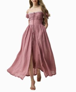 Blush Whisper Fairy Linen Dress Oa15