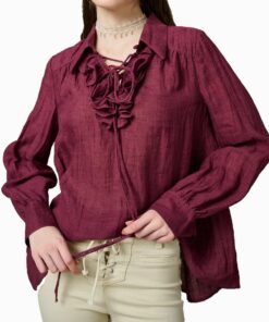 Breeze Ruffle Linen Shirt Oa25