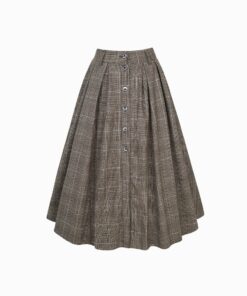 Heritage Plaid Retro Wool Skirt Oa20