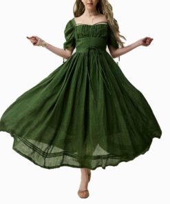 Jungle Muse Corset Linen Dress Oa6