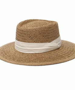 Ring Top Straw Hat Sun Protection Beach Hat with Flat Top Design