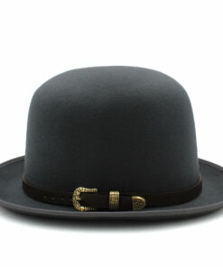 Felt Bowler Hat with Leather Accent