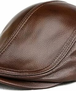 Men's Genuine Cowhide Newsboy Cap Leather Hat OA19