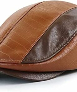 Mens Ivy Cap PU Leather Newsboy Hat OA20