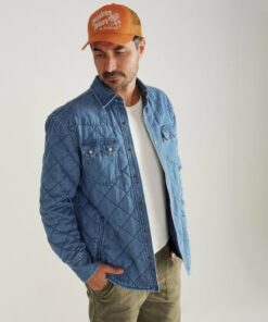 Men's Quilted Denim Shacket Oa0011